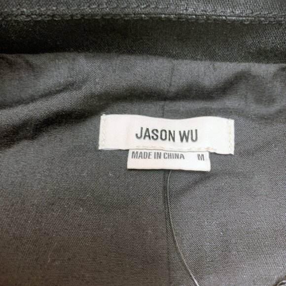 Jason Wu Black Linen Blend Double Breasted Peak Lapel‎ Blazer Dress - Picture 3 of 11